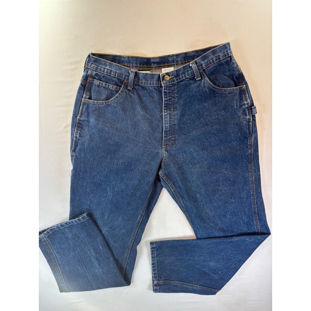 Key FR Westex Indura Flame Resistant Carpenter Jeans Mens 38x34 Blue Denim Work